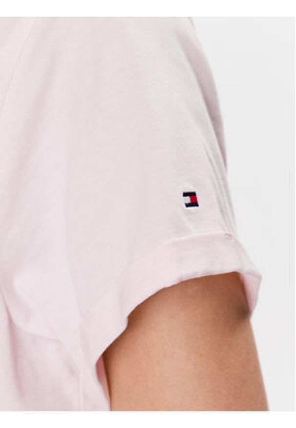 TOMMY HILFIGER - Tommy Hilfiger T-Shirt UW0UW04525 Różowy Regular Fit. Kolor: różowy. Materiał: bawełna