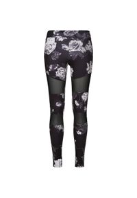 Urban Classics - Legginsy Damskie Tech Flowers Mesh Insert. Kolor: brązowy, zielony, wielokolorowy. Materiał: mesh. Sport: turystyka piesza