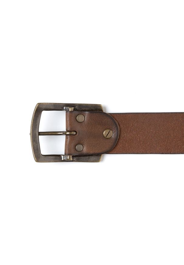 Mustang - MUSTANG PASEK SKÓRZANY 40mm SOPO-MUS080C. Materiał: skóra. Wzór: prążki