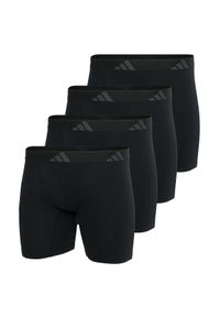 Adidas - Bokserki Active Flex Cotton Ergonomic 4 pak. Kolor: czarny. Materiał: bawełna, elastan