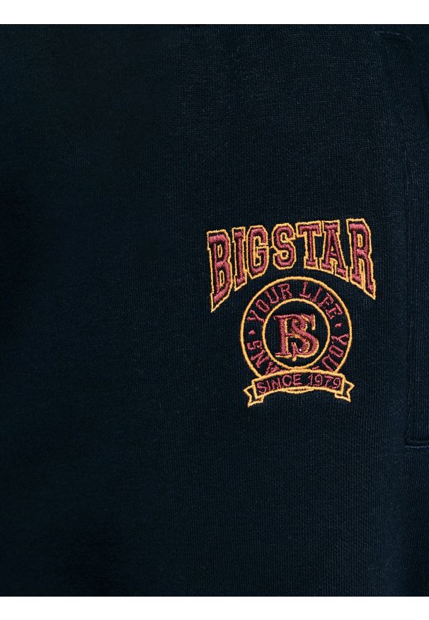 Big-Star - Spodnie chłopięce dresowe granatowe Lironp 403. Kolor: niebieski. Materiał: dresówka. Wzór: haft. Styl: street, klasyczny