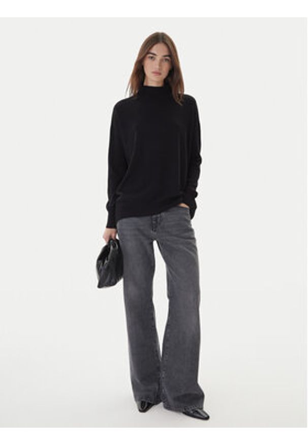 Kontatto Sweter 3M0822C Czarny Relaxed Fit. Kolor: czarny. Materiał: syntetyk