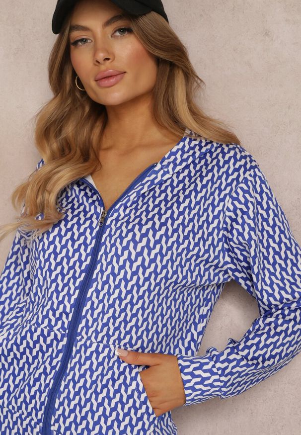 Renee - Niebieski 2-cześciowy Komplet Dresowy z Bluzą i Spodnia Analina. Kolor: niebieski. Materiał: dresówka