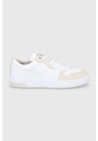 Calvin Klein Jeans Buty skórzane kolor biały. Nosek buta: okrągły. Zapięcie: sznurówki. Kolor: biały. Materiał: guma #1