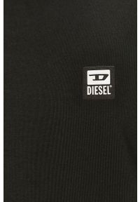 Diesel Bluza męska kolor czarny gładka. Okazja: na co dzień. Kolor: czarny. Materiał: dzianina. Wzór: gładki. Styl: casual #5