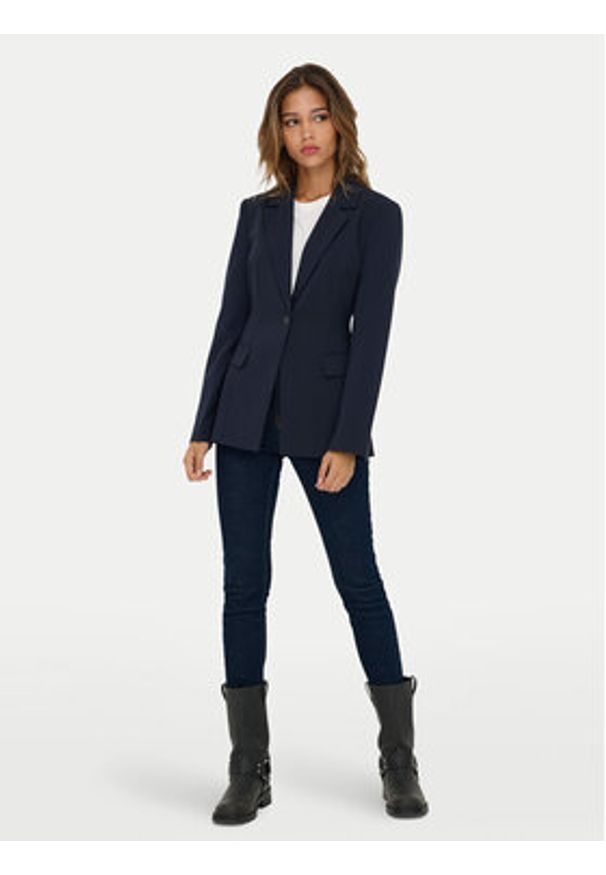 only - ONLY Marynarka Raven 15357457 Granatowy Slim Fit. Kolor: niebieski. Materiał: syntetyk