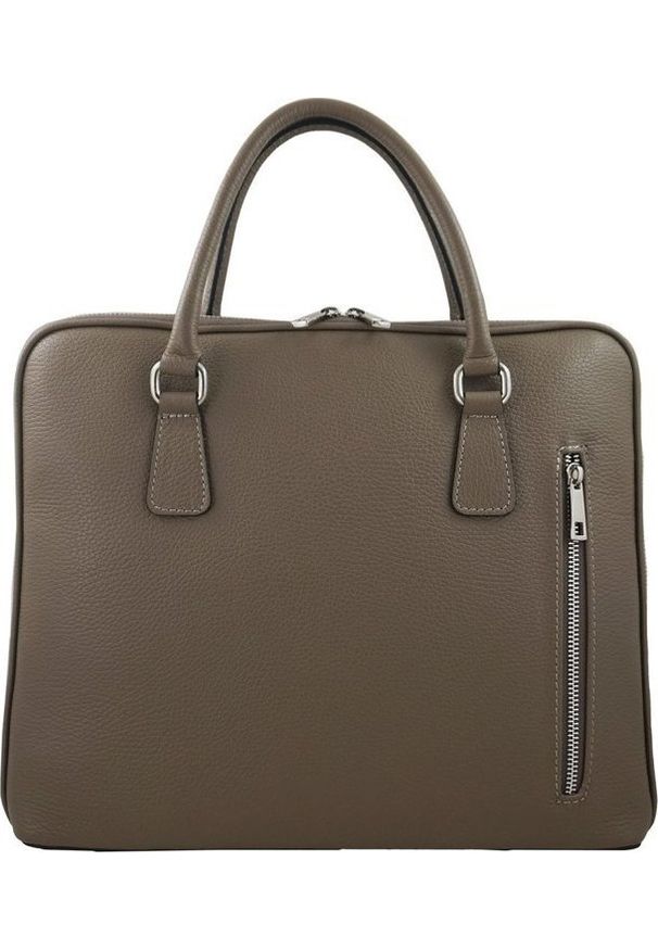 Torba Barberinis Skórzana torba na laptopa Casual - Beżowa ciemna NoSize. Kolor: beżowy. Materiał: skóra. Styl: casual