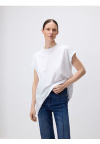 Reserved - T-shirt z modalem - biały. Kolor: biały. Materiał: bawełna
