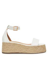 DeeZee Espadryle Q020 Biały. Kolor: biały. Materiał: skóra