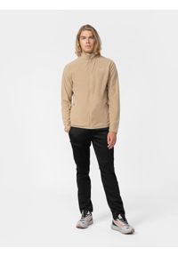 4f - Bluza trekkingowa rozpinana bez kaptura męska. Typ kołnierza: bez kaptura. Kolor: beżowy. Materiał: włókno #2