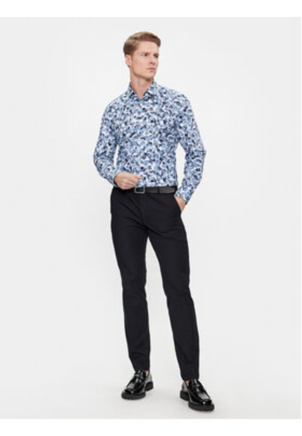 BOSS - Boss Koszula H-Hank-Kent-C1-214 50508785 Niebieski Slim Fit. Typ kołnierza: kołnierzyk klasyczny. Kolor: niebieski. Materiał: bawełna