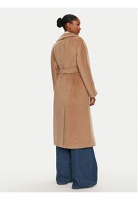 Weekend Max Mara Płaszcz wełniany Tempera 2425016102 Beżowy Regular Fit. Kolor: beżowy. Materiał: wełna