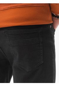 Ombre Clothing - Spodnie męskie jeansowe o kroju SLIM FIT P1058 - czarne - XXL. Okazja: na co dzień. Kolor: czarny. Materiał: jeans. Wzór: gładki. Styl: sportowy, casual, elegancki #4