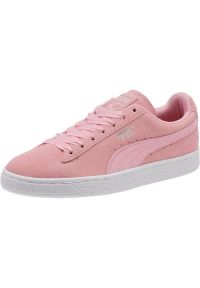 Buty Puma Suede Galaxy W 369596 01 różowe. Okazja: na co dzień. Zapięcie: sznurówki. Kolor: różowy. Materiał: guma, kauczuk, materiał, skóra, syntetyk. Szerokość cholewki: normalna. Model: Puma Suede