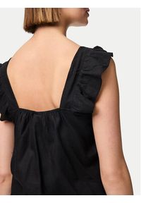 Pieces Bluzka Pia 17154740 Czarny Regular Fit. Kolor: czarny. Materiał: wiskoza, len #3