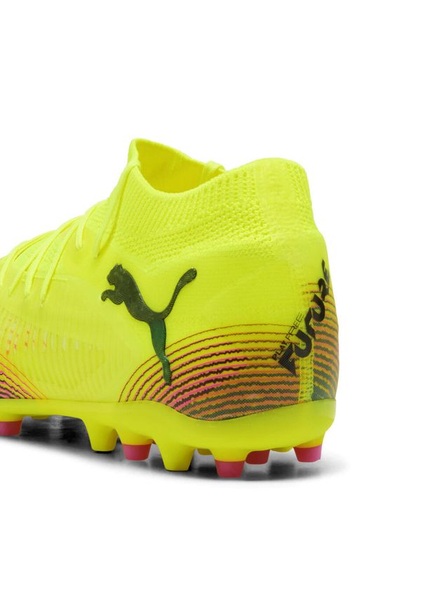 Puma - Buty piłkarskie FUTURE 8 PRO MG PUMA Yellow Alert Black Sun Struck Pink. Kolor: czarny, różowy, wielokolorowy, żółty. Sport: piłka nożna