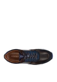 Wittchen - Męskie sneakersy z dwóch rodzajów skór cieniowane granatowo-brązowe. Okazja: na co dzień. Kolor: brązowy, wielokolorowy, niebieski. Materiał: skóra #4