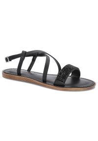 Czarne Sandały Tamaris Damskie Stylowe Obuwie. Okazja: na co dzień. Zapięcie: pasek. Kolor: czarny. Wzór: paski, aplikacja. Sezon: lato. Styl: elegancki