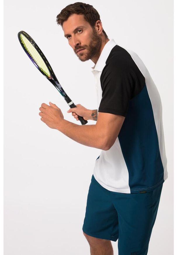 JAY-PI - Męska Koszulka polo FLEXNAMIC® tenis rękaw 1/2 QuickDry. Typ kołnierza: polo. Kolekcja: plus size. Kolor: biały. Materiał: poliester, materiał