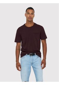 Only & Sons T-Shirt Roy 22022531 Bordowy Regular Fit. Kolor: czerwony. Materiał: bawełna #1