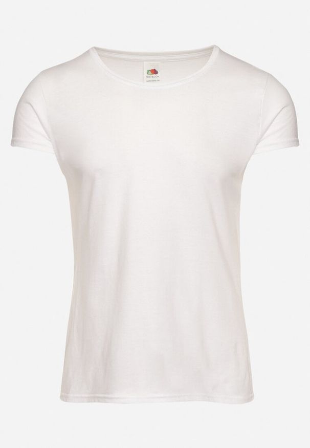 Born2be - Biały Klasyczny T-shirt z Bawełny Fodena. Okazja: na co dzień. Kolor: biały. Materiał: bawełna. Styl: klasyczny