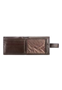 Wittchen - Męski portfel skórzany klasyczny ciemnobrązowy. Kolor: brązowy. Materiał: skóra. Wzór: aplikacja #3