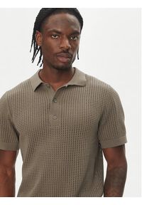 Lindbergh Polo 30-804126 Beżowy Relaxed Fit. Typ kołnierza: polo. Kolor: beżowy. Materiał: bawełna