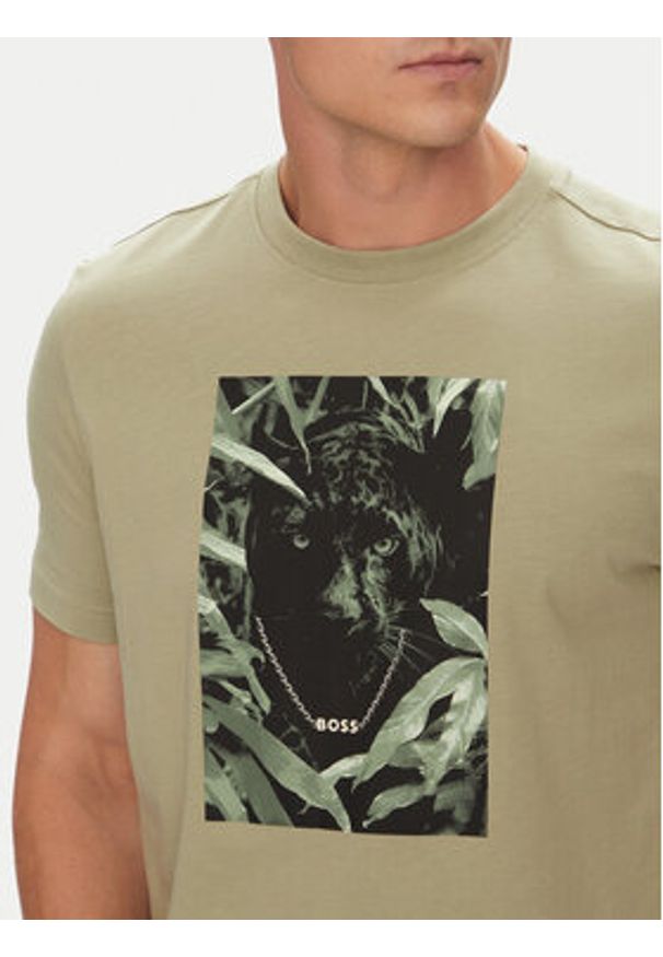 BOSS T-Shirt Te_Animali 50546362 Zielony Regular Fit. Kolor: zielony. Materiał: bawełna
