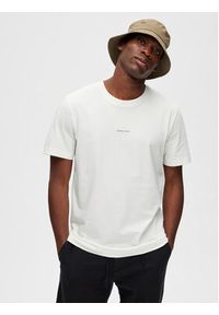 Selected Homme T-Shirt 16088656 Biały Regular Fit. Kolor: biały