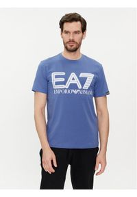 EA7 Emporio Armani T-Shirt 3DPT37 PJMUZ 1557 Niebieski Regular Fit. Kolor: niebieski. Materiał: bawełna