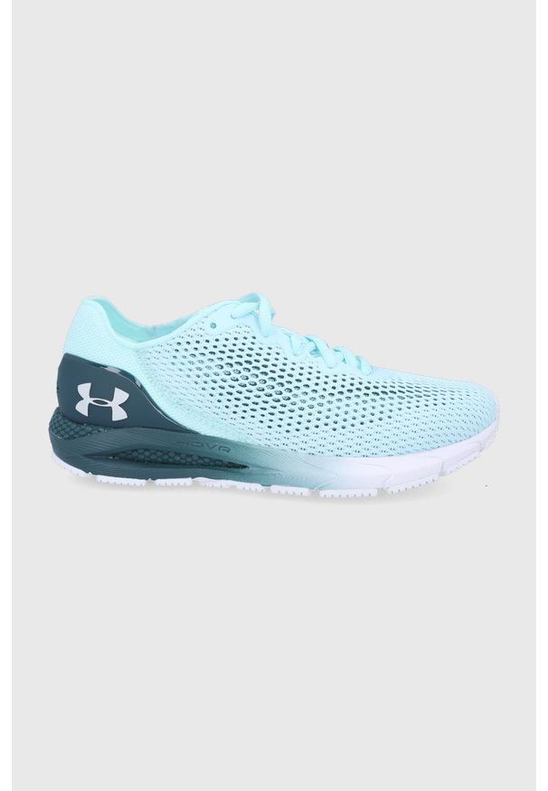 Under Armour Buty HOVR Sonic 4 kolor zielony na płaskiej podeszwie. Nosek buta: okrągły. Zapięcie: sznurówki. Kolor: turkusowy. Obcas: na płaskiej podeszwie. Sport: bieganie