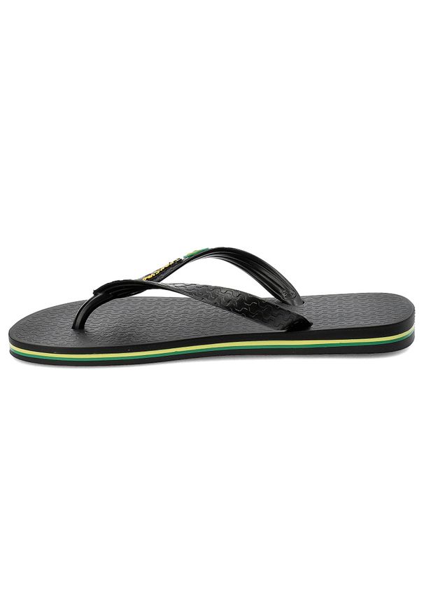 Czarne Japonki Ipanema Stylowe Obuwie. Okazja: na spacer, na plażę, na co dzień. Kolor: czarny. Materiał: materiał. Wzór: paski. Sezon: lato. Styl: elegancki
