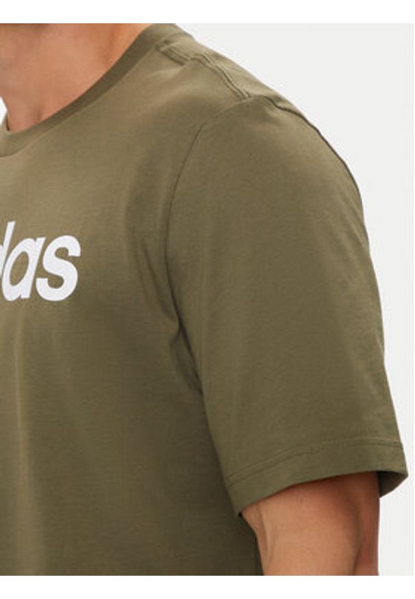 Adidas - adidas T-Shirt Essentials Linear Logo IC9280 Zielony Regular Fit. Kolor: zielony. Materiał: bawełna