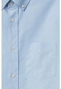 Mango Man - Koszula OXFORD. Typ kołnierza: button down. Kolor: niebieski. Materiał: tkanina, bawełna. Długość rękawa: długi rękaw. Długość: długie. Wzór: gładki