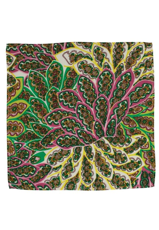 Kolorowa Męska Poszetka -EM Men's Accessories- Orientalny Wzór. Kolor: wielokolorowy. Materiał: bawełna. Wzór: kolorowy