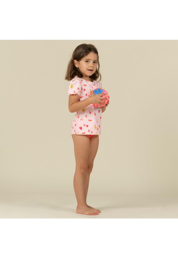 NABAIJI - Góra stroju pływackiego dla malucha Nabaiji Owoce Tankini. Kolor: różowy, czerwony, wielokolorowy. Materiał: poliester, elastan, materiał