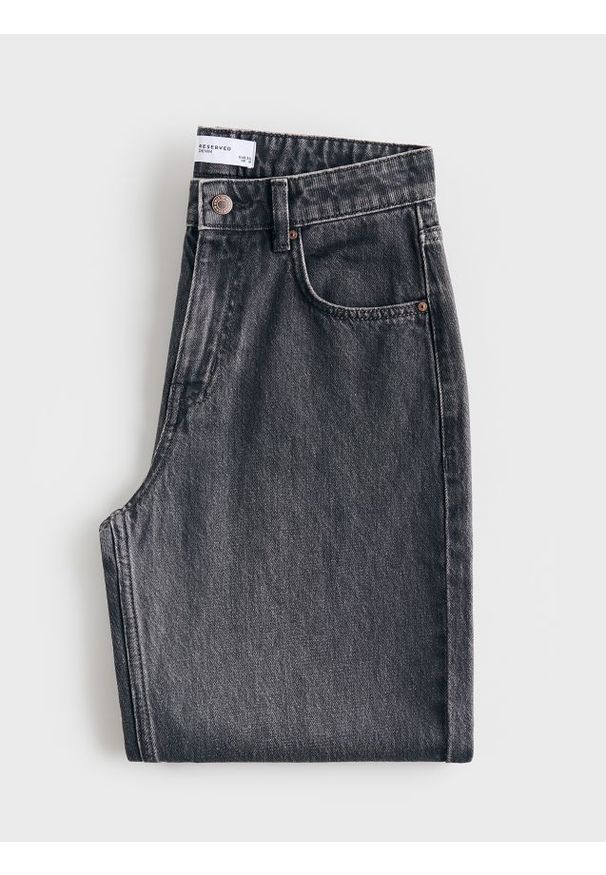 Reserved - Jeansy mom fit - szary. Kolor: szary