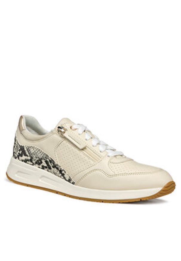 Geox Sneakersy D Bulmya D36NQB 0BCAR C1056 Beżowy. Kolor: beżowy. Materiał: skóra