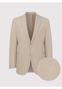 Pako Lorente - PAKO LORENTE – Beżowa marynarka męska bez podszewki. Okazja: na co dzień. Kolor: beżowy. Materiał: jeans. Wzór: gładki. Sezon: wiosna. Styl: casual #10