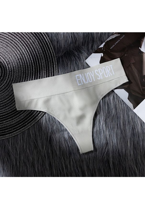 Intica - Figi brazyliany sportowe z elastycznym pasem Neige. Kolor: szary. Materiał: materiał