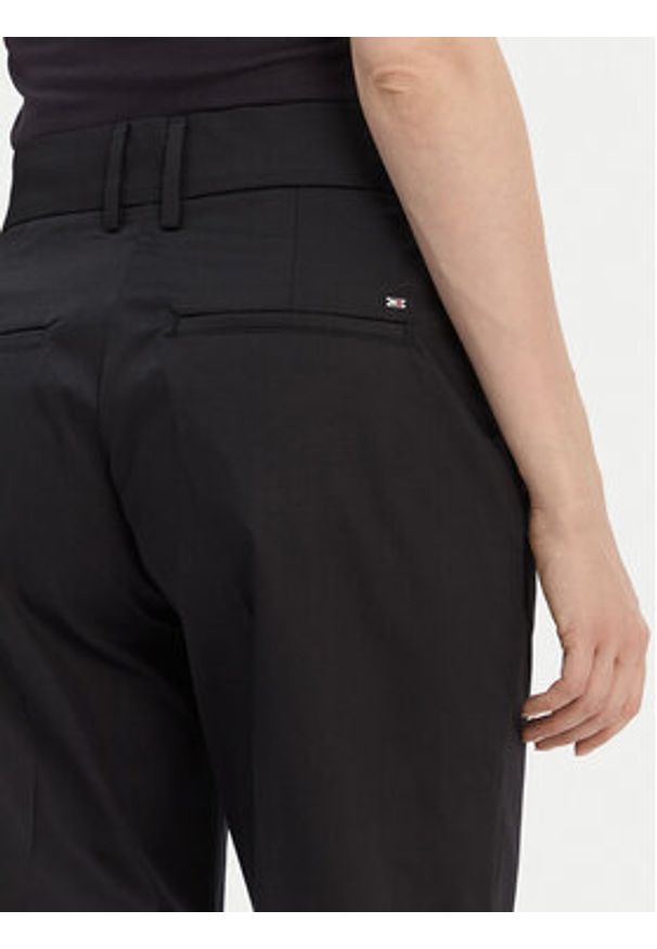 TOMMY HILFIGER - Tommy Hilfiger Chinosy WW0WW40504 Czarny Straight Fit. Kolor: czarny. Materiał: bawełna