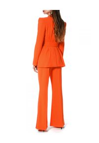 AGGI - Eleganckie spodnie z rozcięciami. Stan: podwyższony. Kolor: pomarańczowy. Materiał: tkanina. Styl: elegancki #5