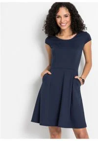 Sukienka biznesowa bonprix ciemnoniebieski. Okazja: na spotkanie biznesowe. Kolor: niebieski. Styl: biznesowy #2