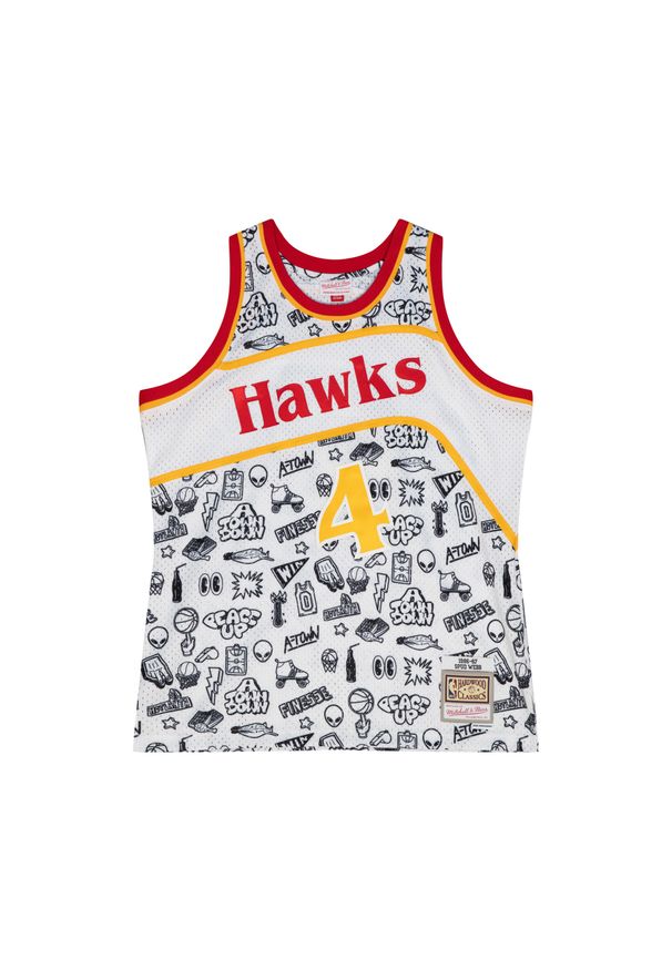 Mitchell & Ness - Koszulka Nba Atlanta Hawks Spud Webb. Kolor: biały. Sport: koszykówka