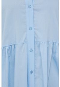 Vero Moda sukienka mini rozkloszowana. Kolor: niebieski. Materiał: tkanina. Typ sukienki: rozkloszowane. Długość: mini