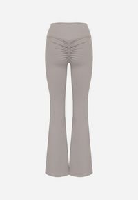 Born2be - Jasnoszare Legginsy Typu Dzwony z Wysokim Stanem Orralise. Okazja: na co dzień. Stan: podwyższony. Kolor: szary. Styl: casual #5