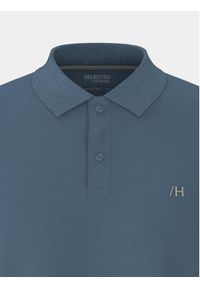 Selected Homme Polo 16087839 Niebieski Regular Fit. Typ kołnierza: polo. Kolor: niebieski. Materiał: bawełna