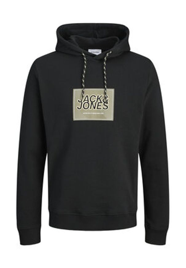 Jack & Jones Bluza Rain 12288098 Czarny Regular Fit. Kolor: czarny. Materiał: bawełna