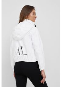 Armani Exchange kurtka damska kolor biały przejściowa. Okazja: na co dzień. Kolor: biały. Materiał: materiał. Styl: casual #2