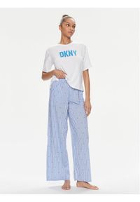 DKNY Piżama YI70008 Niebieski Regular Fit. Kolor: niebieski. Materiał: wiskoza, bawełna #1